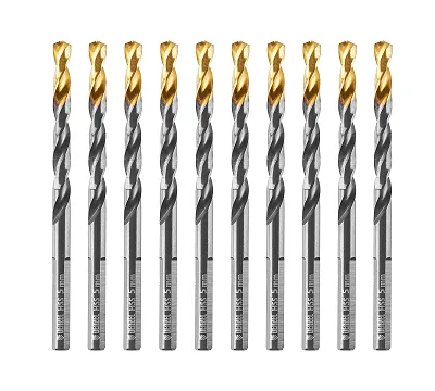Сверло по металлу, 5 мм, HSS-Tin, Golden Tip, 10 шт. Denzel