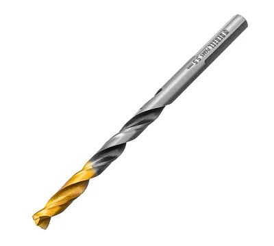 Сверло спиральное по металлу 5,5 x 93 мм, Р6М5, Golden Tip, многогранная заточка Denzel