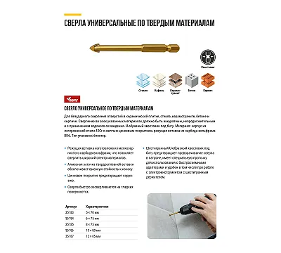 Сверло универсальное КУРС