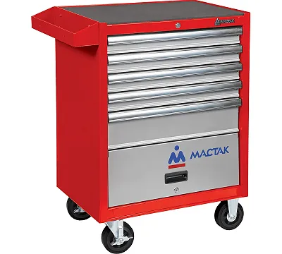 Тележка инструментальная, 5 ящиков и отсек, красная МАСТАК 522-05581R
