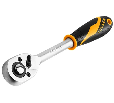 Трещотка "GRIPro", 1/2", 255 мм, 72 зубца, флажковая с кнопкой TOLSEN TT15120