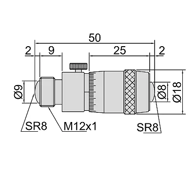 Нутромер НМ-300 50-300 мм деление 0.01 мм трубчатый INSIZE 3222-300