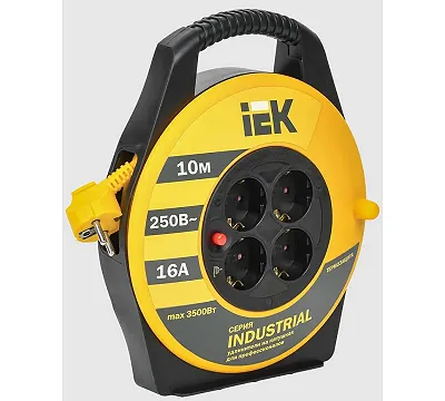 Удлинитель на катушке"Industrial" 10 м, 16 А IEK WKP15-16-04-10