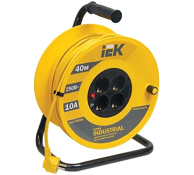 Удлинитель на катушке"Industrial" 40 м, 10 А IEK WKP14-10-04-40