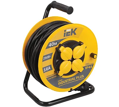Удлинитель на катушке"Industrial plus" 40 м, 16 А, IP44 IEK WKP15-16-04-40-44