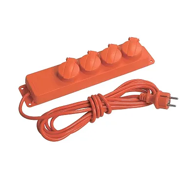 Удлинитель с 4 розетками, 5 м, IP44 IEK WYP10-16-04-05-44-N