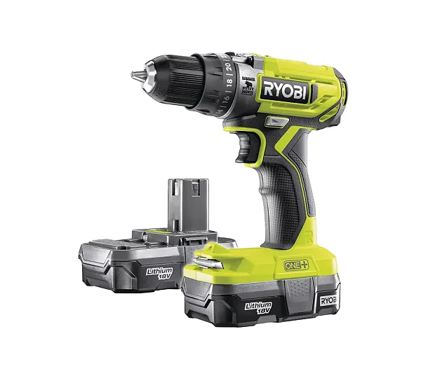 Аккумуляторная дрель-шуруповерт, ударная, ONE+,18В RYOBI R18PD2-213G