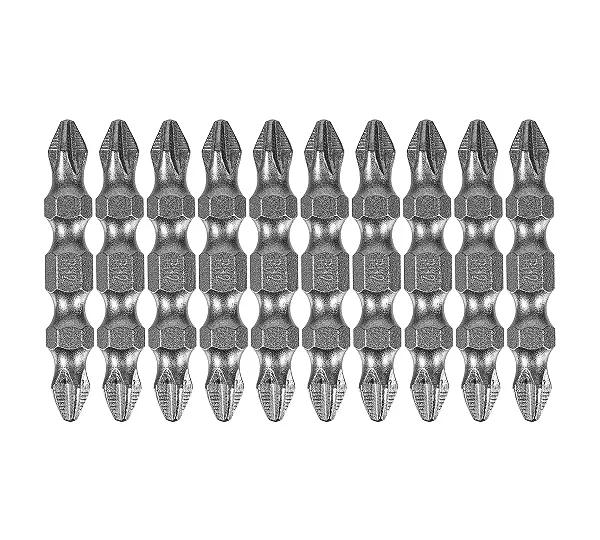 Бита двухсторонняя, PH2-PH2 х 45 мм, сталь S2, 10 шт. Denzel