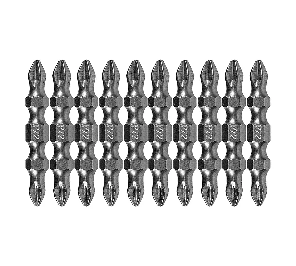 Бита двухсторонняя, PH2-PZ2 х 45 мм, сталь S2, 10 шт. Denzel