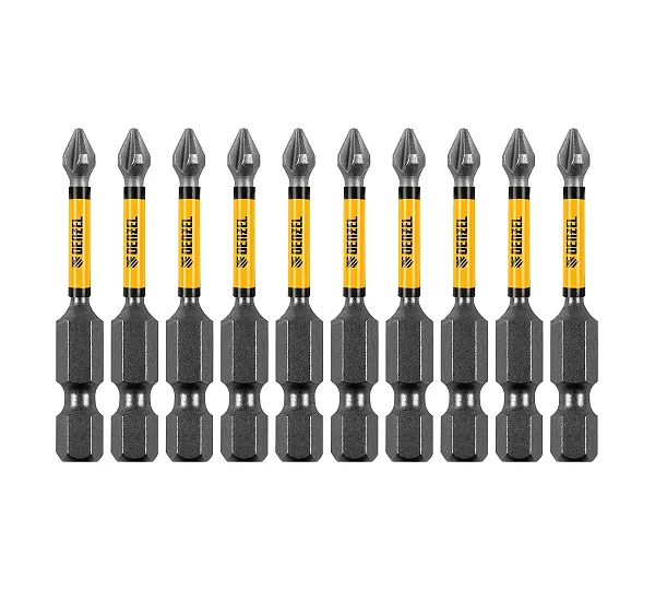 Бита IMPACT, PH1x50 мм, лазерная обработка шлица, сталь S2, 10 шт., Е 6,3 Denzel