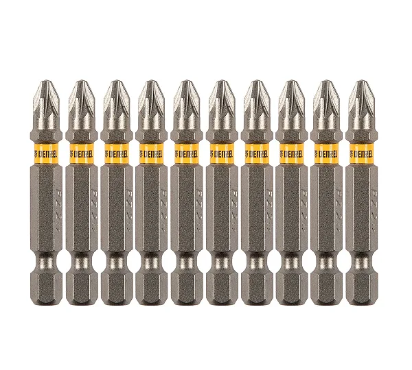 Бита PZ2х50, сталь S2, шестигранный профиль, 10 шт. Е 6,3 Denzel