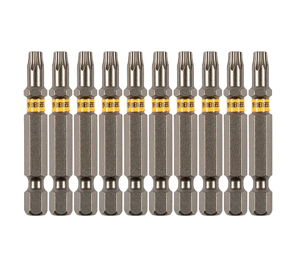 Бита TX 25х50, сталь S2, шестигранный профиль, 10 шт. Е 6,3 Denzel