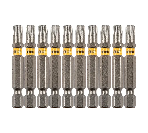 Бита TX 30х50, сталь S2, шестигранный профиль, 10 шт. Е 6,3 Denzel
