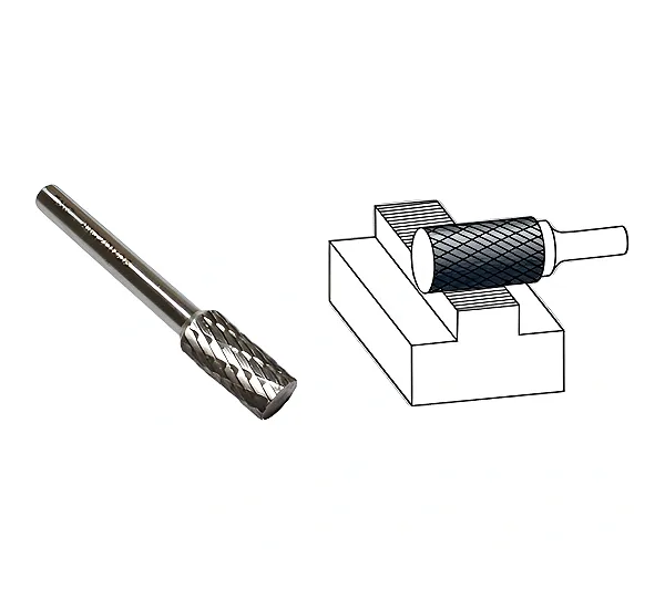 Борфреза цилиндрическая d10x20x6x65 Р6М5 x-образн. насечка CNIC