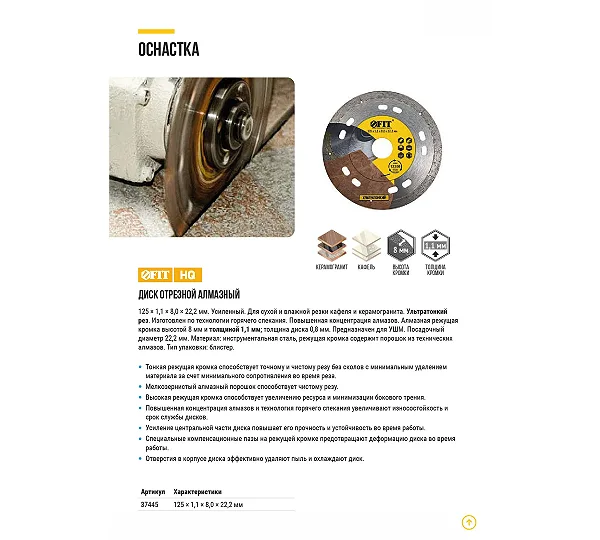 Диск отрезной FIT