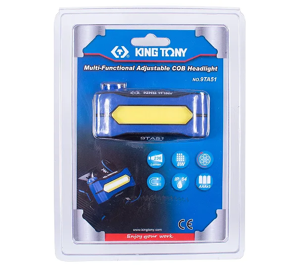 Фонарь светодиодный, налобный, 1 Led COB KING TONY 9TA51