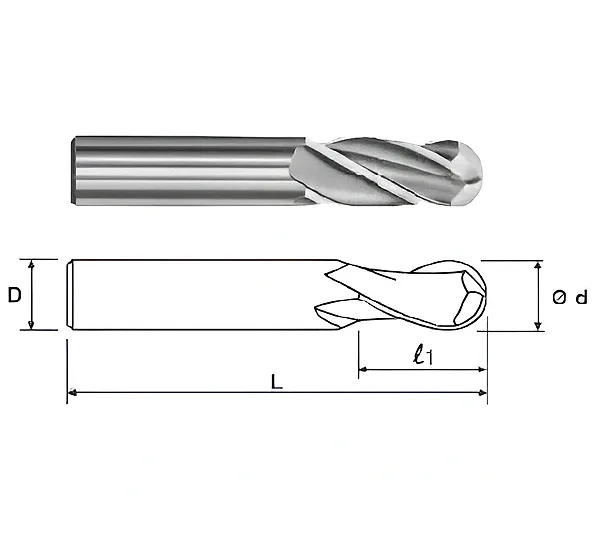 Фреза концевая радиусная d12x30x76 ц/х ВК8 z=3 R-6,0