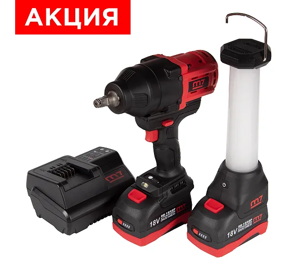 Гайковерт аккумуляторный ударный 1/2", 1700 Нм, 18 В, кейс, в комплекте фонарь MIGHTY SEVEN DW-402AL
