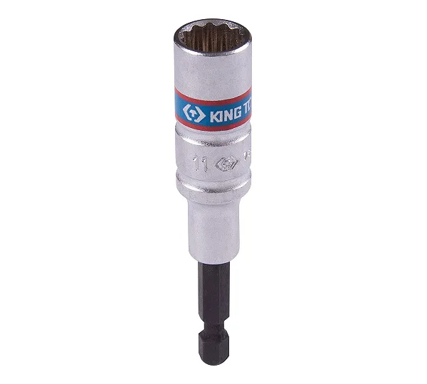 Головка для шуруповерта двенадцатигранная 1/4", 11 мм, L = 80 мм KING TONY 76B811M