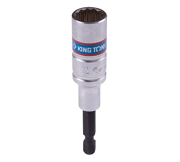 Головка для шуруповерта двенадцатигранная 1/4", 12 мм, L = 80 мм KING TONY 76B812M