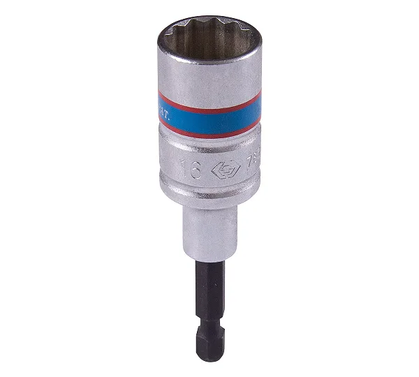 Головка для шуруповерта двенадцатигранная 1/4", 16 мм, L = 80 мм KING TONY 76B816M