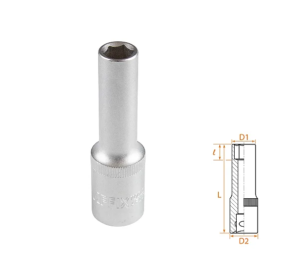 Головка торцевая глубокая шестигранная 1/2", 10 мм AFFIX AF00140010