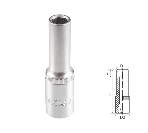 Головка торцевая глубокая шестигранная 1/2", 8 мм TOLSEN TT16558