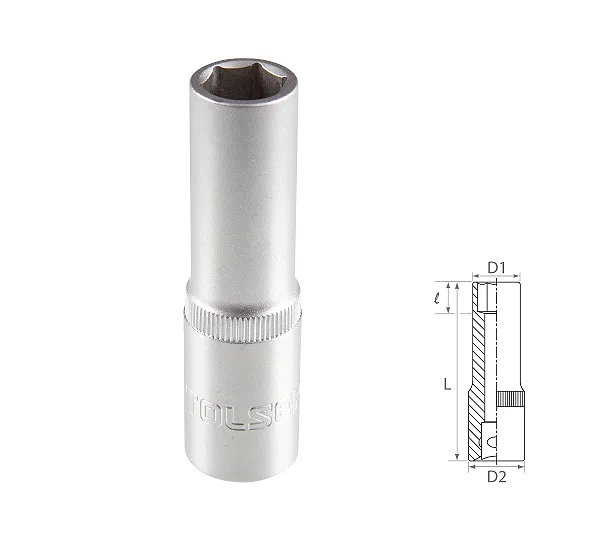 Головка торцевая глубокая шестигранная 1/2", 12 мм TOLSEN TT16562