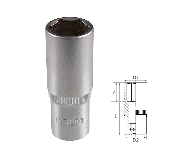 Головка торцевая глубокая шестигранная 1/2", 18 мм TOLSEN TT16568