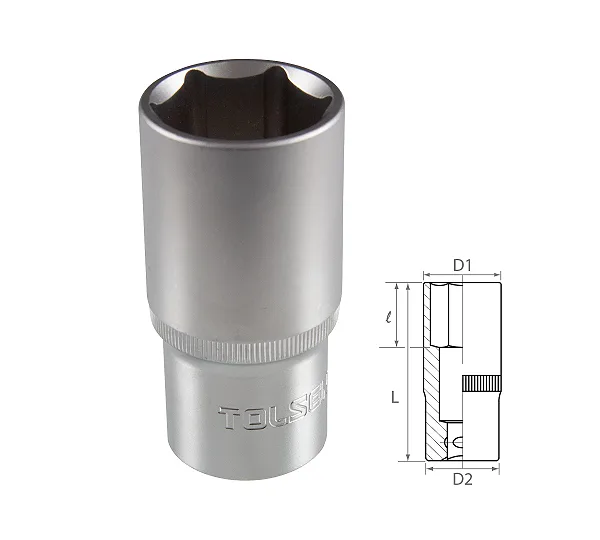 Головка торцевая глубокая шестигранная 1/2", 30 мм TOLSEN TT16580