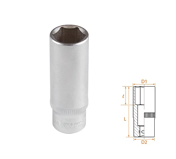 Головка торцевая глубокая шестигранная 1/4", 13 мм AFFIX AF00120013