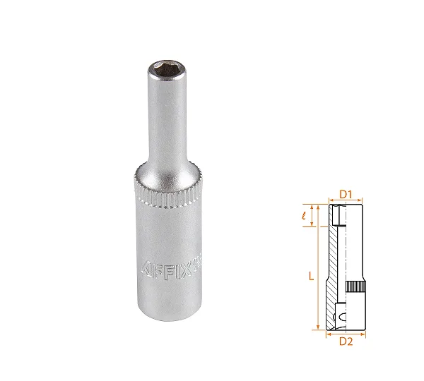 Головка торцевая глубокая шестигранная 1/4", 4 мм AFFIX AF00120004