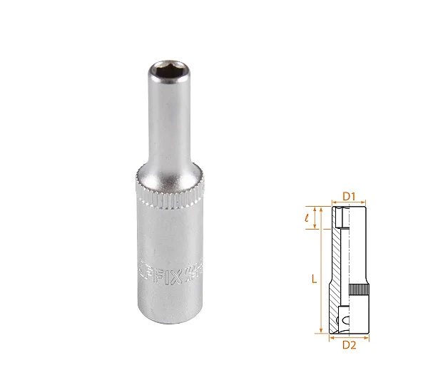 Головка торцевая глубокая шестигранная 1/4", 4,5 мм AFFIX AF00120045