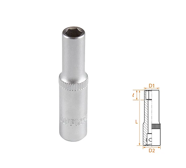 Головка торцевая глубокая шестигранная 1/4", 6 мм AFFIX AF00120006