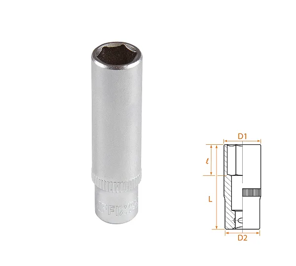 Головка торцевая глубокая шестигранная 1/4", 9 мм AFFIX AF00120009