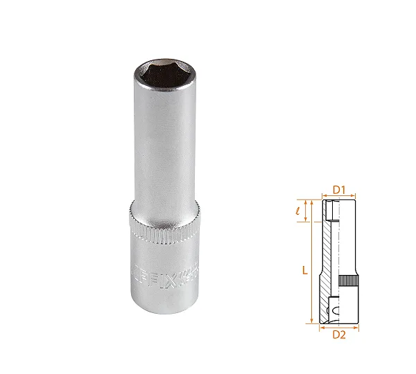 Головка торцевая глубокая шестигранная 3/8", 10 мм AFFIX AF00130010