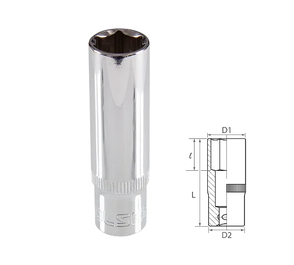 Головка торцевая глубокая шестигранная 3/8", 15 мм TOLSEN TT16365