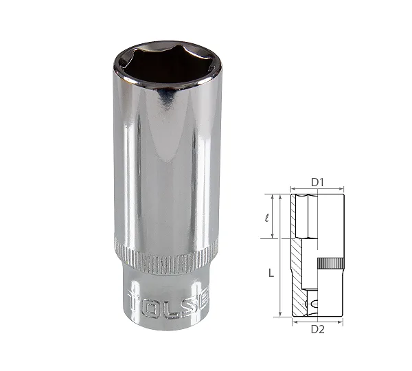 Головка торцевая глубокая шестигранная 3/8", 16 мм TOLSEN TT16366