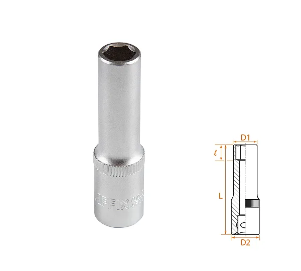 Головка торцевая глубокая шестигранная 3/8", 9 мм AFFIX AF00130009