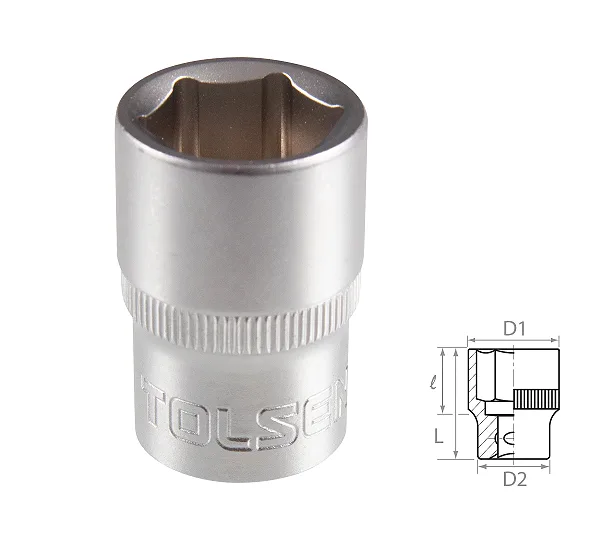 Головка торцевая стандартная шестигранная 1/2", 17 мм TOLSEN TT16517