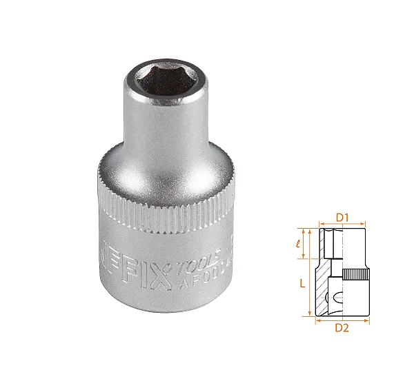 Головка торцевая стандартная шестигранная 1/2", 8 мм AFFIX AF00040008