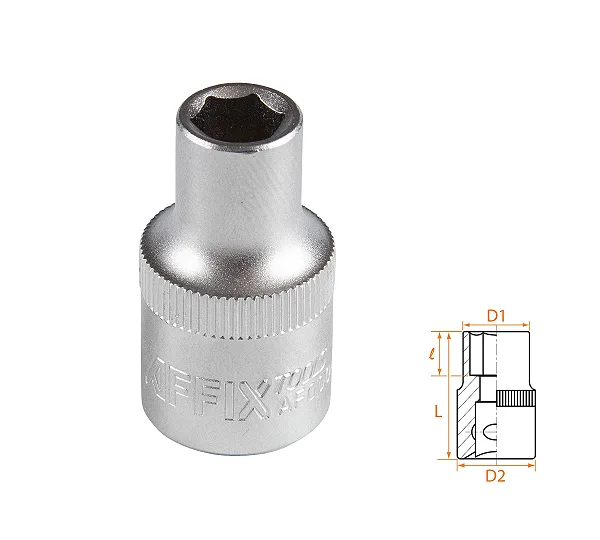 Головка торцевая стандартная шестигранная 1/2", 9 мм AFFIX AF00040009
