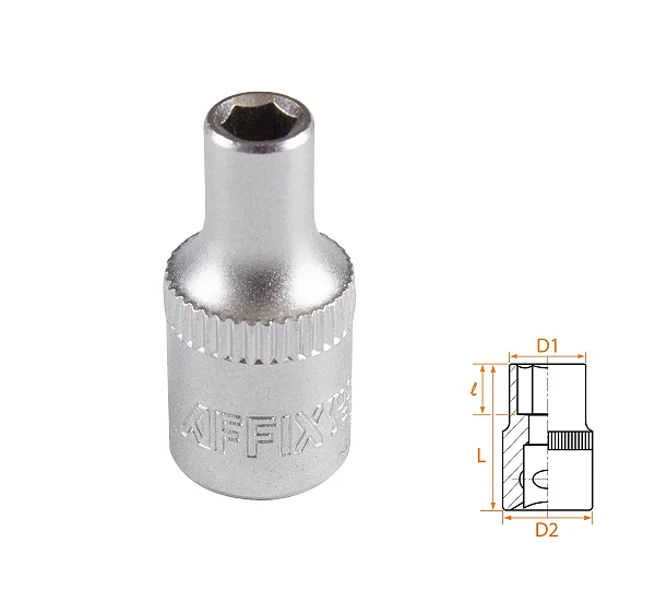 Головка торцевая стандартная шестигранная 1/4", 4 мм AFFIX AF00020004