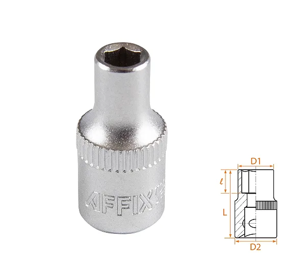 Головка торцевая стандартная шестигранная 1/4", 4,5 мм AFFIX AF00020045