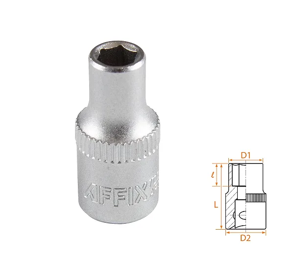 Головка торцевая стандартная шестигранная 1/4", 5 мм AFFIX AF00020005
