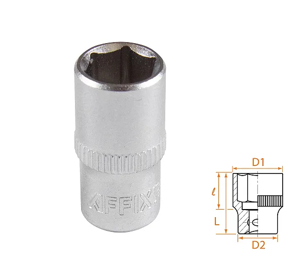 Головка торцевая стандартная шестигранная 1/4", 9 мм AFFIX AF00020009