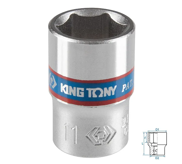 Головка торцевая стандартная шестигранная KING TONY