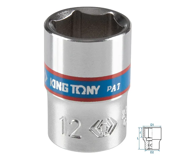 Головка торцевая стандартная шестигранная KING TONY
