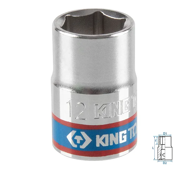Головка торцевая стандартная шестигранная KING TONY DIN 3124