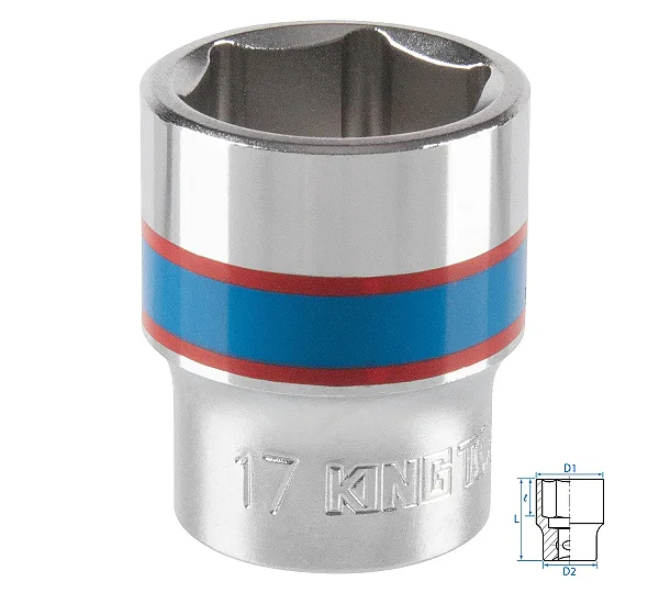 Головка торцевая стандартная шестигранная KING TONY DIN 3124